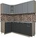 Готовая кухня Интерлиния Мила 12x21 (антрацит/серебро)