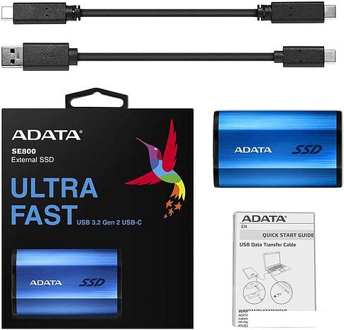 Внешний накопитель A-Data SE800 1TB ASE800-1TU32G2-CBL (синий)