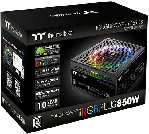 Блок питания Thermaltake Toughpower iRGB PLUS 850W Platinum TT Premium Ed. TPI-850DH3FCP