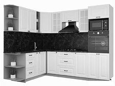 Готовая кухня Интерлиния Мила Деко 1.88x2.6 правая (белый-белый-кастилло темный) Готовая кухня Интерлиния Мила Деко 1.88x2.6 правая (белый-белый-кастилло темный)