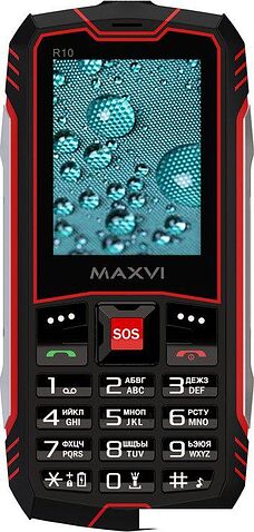 Кнопочный телефон Maxvi R10 (черный/красный)