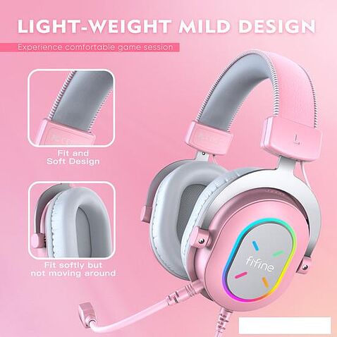 Наушники FIFINE H6X (розовый)