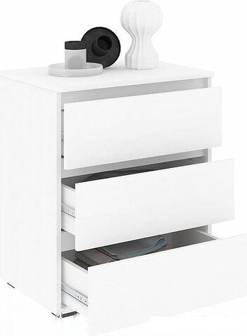 Комод Кортекс-мебель Бари 60 3ш (белый/белый/белый)