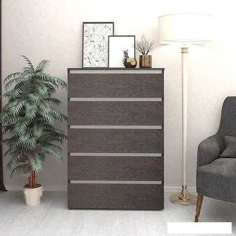 Комод Кортекс-мебель Бари 80 5ш (береза/береза/белый)