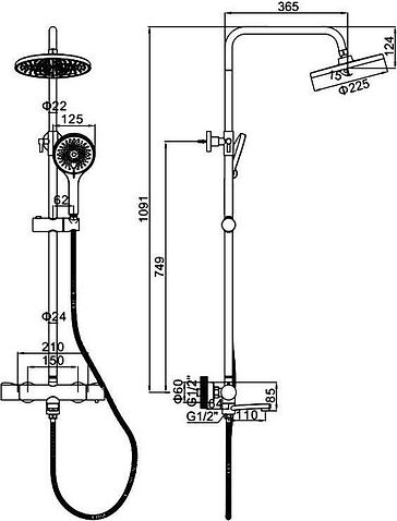Душевая система  Ledeme L2427D