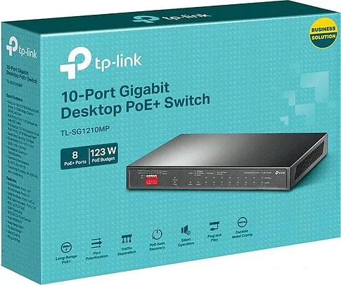 Неуправляемый коммутатор TP-Link TL-SG1210MP