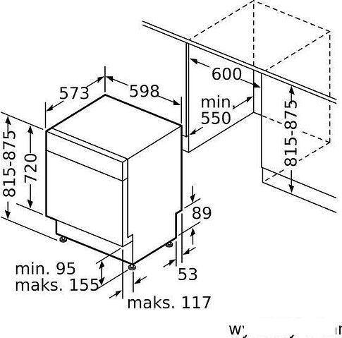Встраиваемая посудомоечная машина Bosch Serie 2 SMU2HVS20E