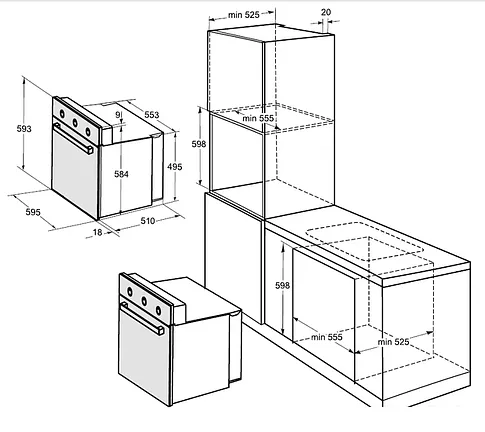 Электрический духовой шкаф Weissgauff EOM 180 B