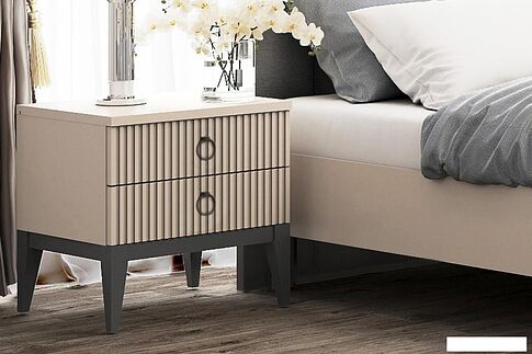 Тумба Ангстрем Хилтон спальня ХТ-302.03 (Д) исп.3 (Д2, кашемир серый)