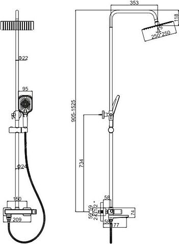 Душевая система  Ledeme L2473B
