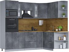 Готовая кухня Интерлиния Мила 1.68x2.4 правая (бетон потленд/бетон портленд/дуб бунратти) Готовая кухня Интерлиния Мила 1.68x2.4 правая (бетон потленд/бетон портленд/дуб бунратти)