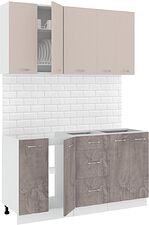 Кухня Кортекс-мебель Корнелия Лира 1.5 без столешницы (капучино/оникс)