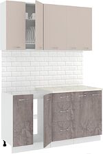 Кухня Кортекс-мебель Корнелия Лира 1.5м (капучино/оникс/королевский опал)