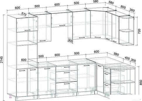 Готовая кухня Интерлиния Мила Лайт 1.68x2.8 правая (белый платинум/бетон портленд/белый гранит)