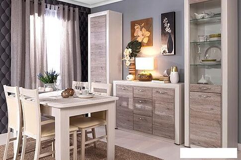 Комод Anrex Olivia 2D3S (вудлайн кремовый/дуб анакона)