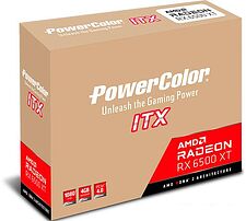 Видеокарта PowerColor Radeon RX 6500 XT ITX 4GB GDDR6 AXRX 6500 XT 4GBD6-DH Видеокарта PowerColor Radeon RX 6500 XT ITX 4GB GDDR6 AXRX 6500 XT 4GBD6-DH