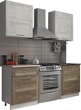 Готовая кухня ЭлиГард Виктория рамка 1.2 (сосна каньон/дуб каньон/мрамор светлый)