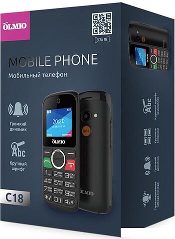 Кнопочный телефон Olmio C18 (черный)