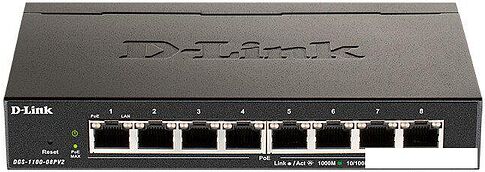 Управляемый коммутатор 2-го уровня D-Link DGS-1100-08PV2/A4A