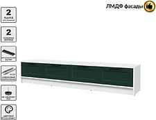 Тумба Интерлиния ТВ Концепт Тренд КТ-ТВ4-35 (белый платинум/изумруд)