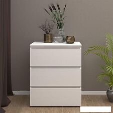 Комод Кортекс-мебель Бари 60 3ш (белый/белый/белый)