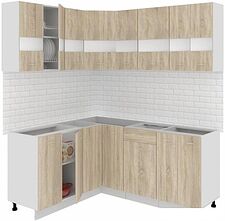 Готовая кухня Кортекс-мебель Корнелия Экстра 1.5x1.4 без столешницы (дуб сонома)