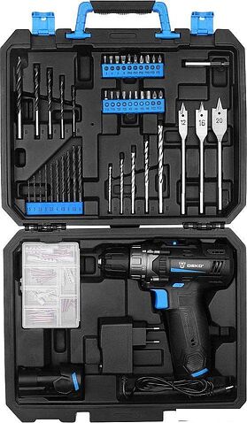 Дрель-шуруповерт Deko DKCD12 083-1113 (с 2-мя АКБ, кейс)