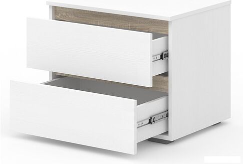 Тумба Кортекс-мебель Бари 60 2ш (белый/белый/дуб сонома)