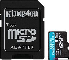 Карта памяти Kingston Canvas Go! microSDXC 512GB SDCG4/512GB (с адаптером) Карта памяти Kingston Canvas Go! microSDXC 512GB SDCG4/512GB (с адаптером)