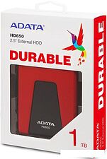 Внешний жесткий диск A-Data DashDrive Durable HD650 AHD650-1TU31-CRD 1TB (красный) Внешний жесткий диск A-Data DashDrive Durable HD650 AHD650-1TU31-CRD 1TB (красный)