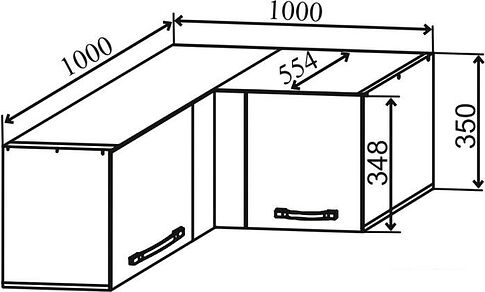 Шкаф навесной ДСВ Тренто ГПГУ 1000 (серый/белый)