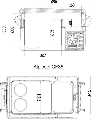 Компрессорный автохолодильник Alpicool CF35 (без адаптера 220В)