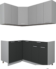 Готовая кухня Интерлиния Мила Лайт 1.2x1.6 без столешницы (серебристый/антрацит)