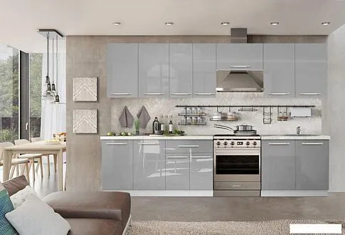 Готовая кухня Кастанье Мила 2.8 (серый пыльный)