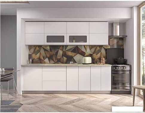 Кухня Интерлиния Мила Матте 2.6 А (белый/белый/опал светлый)