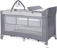 Манеж-кровать Lorelli Torino 2 Plus 2022 (серый, полосы)
