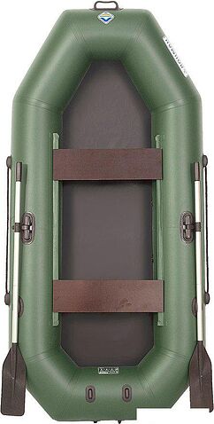 Моторно-гребная лодка Лоцман Гребная под мотор стандарт ЛС-240 (зеленый)