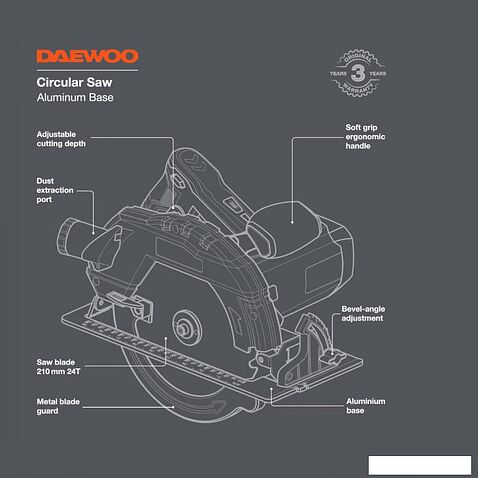 Дисковая (циркулярная) пила Daewoo Power DAS 1900-210