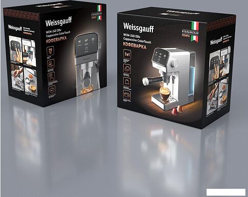 Рожковая кофеварка Weissgauff WCM-240 DBx Cappuccino ColorTouch