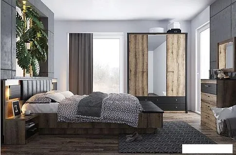 Комод Anrex Jagger 4S (дуб монастырский/черный)