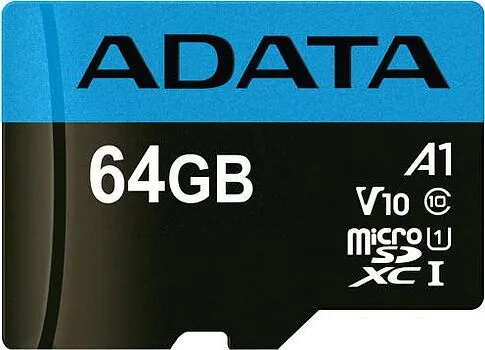 Карта памяти A-Data Premier AUSDX64GUICL10A1-RA1 microSDXC 64GB (с адаптером)