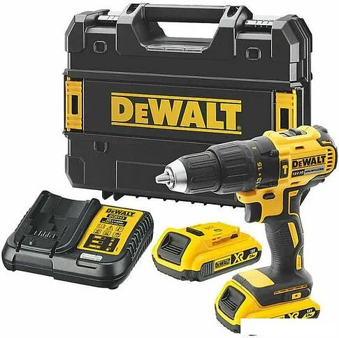Ударная дрель-шуруповерт DeWalt DCD778D2T-QW (с 2-мя АКБ, кейс)