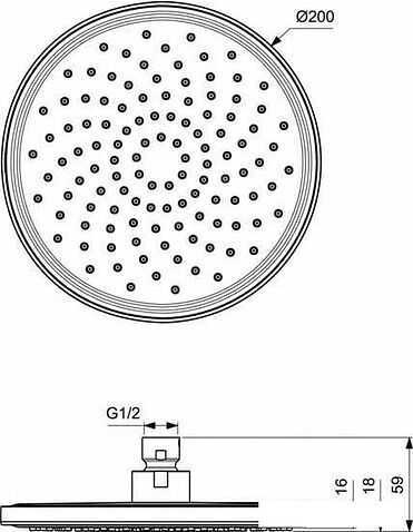 Верхний душ Ideal Standard IdealRain Black BD140XG