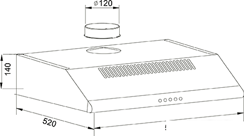 Кухонная вытяжка Oasis UP-50W (F)