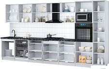 Готовая кухня Интерлиния Мила Gloss 4.0-ПМ1 (кашемир/кашемир/белый гранит)