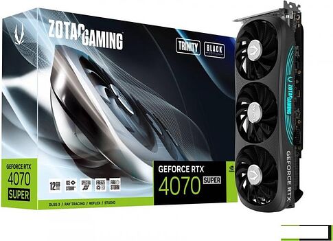 Видеокарта ZOTAC GeForce RTX 4070 Super Trinity Black Edition 12GB GDDR6X ZT-D40720D-10P