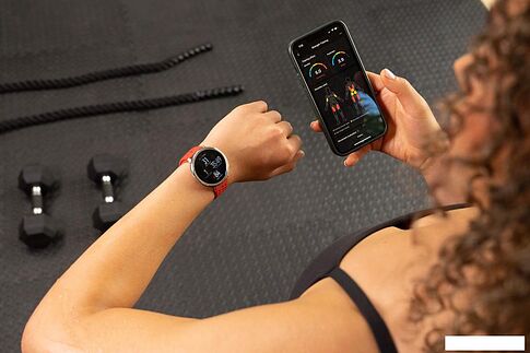 Умные часы Amazfit Active 2 (серебристый, с оранжевым силиконовым ремешком)