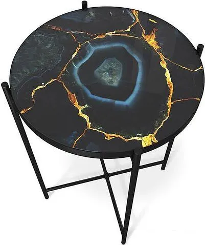 Журнальный столик Sheffilton SHT-CT8-3 (титановый кварц/черный муар)