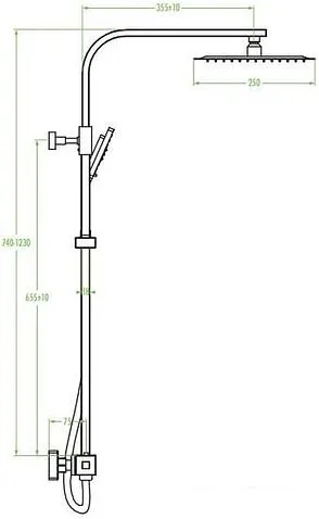 Душевая система Laveo Kvadrato PLQ 00TD