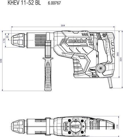 Перфоратор Metabo KHEV 11-52 BL 600767500 (кейс)